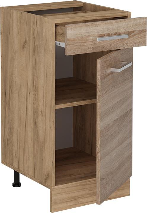 Actual product image Vicco Küchenunterschrank R-Line, Sonoma/Goldkraft Eiche, 40 cm, AP Anthrazit