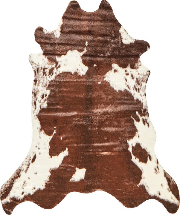 Beliani Kunstfell-Teppich Kuh braun / weiss 130 x 170 cm BOGONG