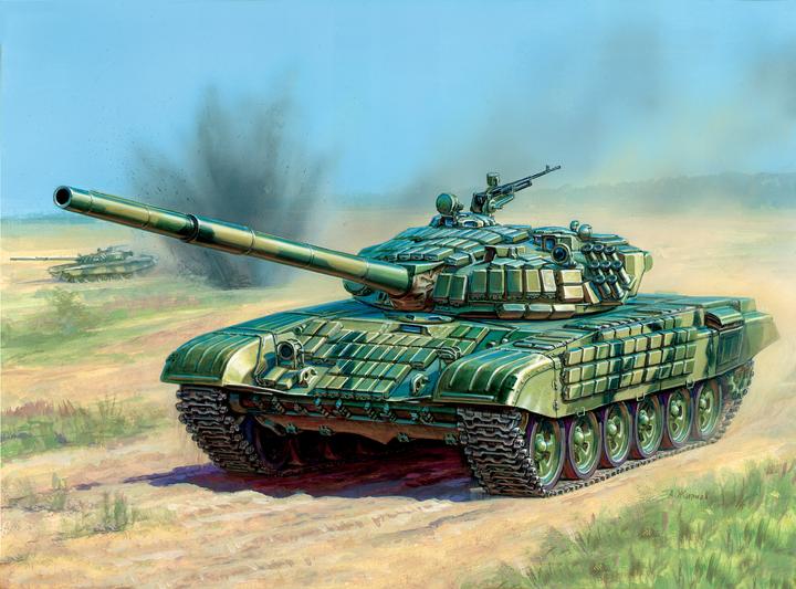Actual product image Zvezda 500787400-1:100 T-72 Russian Tank
