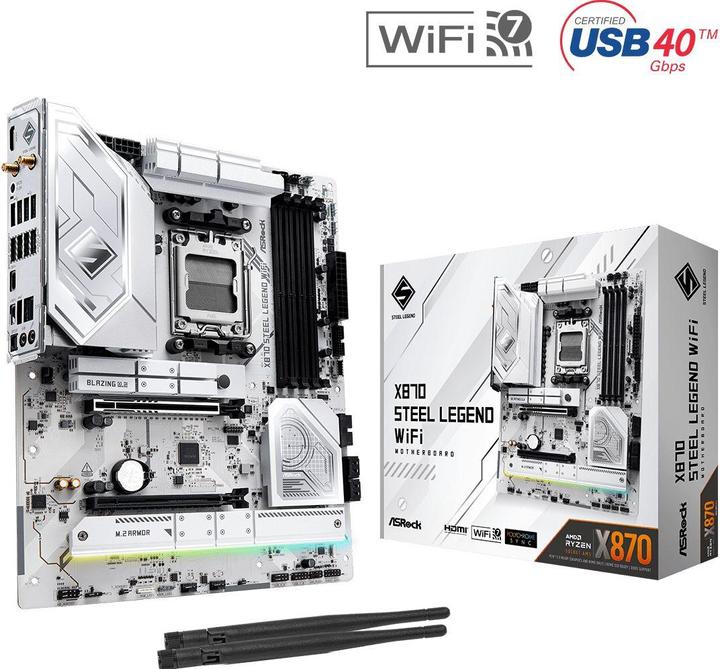 Produktbild AsRock X870 Steel Legend WiFi (AM5, AMD X870, ATX)