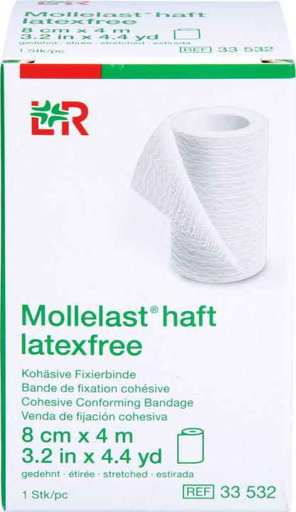 Lohmann & Rauscher Mollelast haft latexfrei weiss 8cm x 4m gedehnt, 1 St BIN