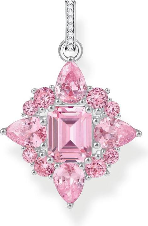 Thomas Sabo Kettenanhänger mit pinkfarbenen Steinen Silber (Sterling Silber 925)
