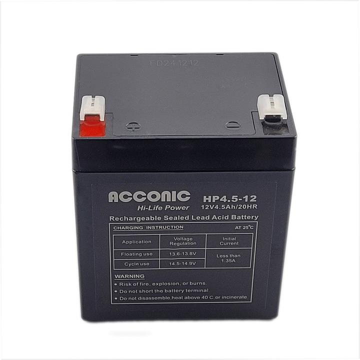 Immagine prodotto Acconic HP4.5-12 Hi-Life Power AGM 12V 4.5Ah USV-Batterie (12 V, 4.50 Ah)