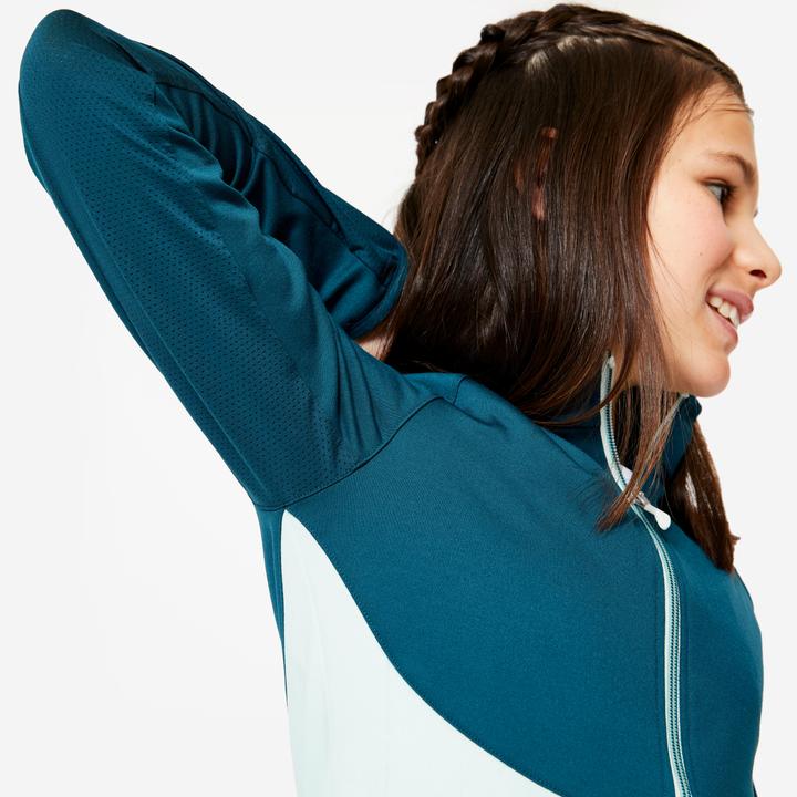 Immagine prodotto Decathlon Giacca da allenamento da bambina aderente - blu/verde