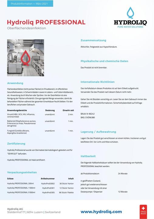 Actual product image Hydroliq Professional Ready to use Flächendesinfektion Flächendesinfektion (1000 ml)