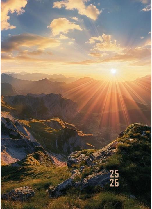 Simplex Schüleragenda Feelings 25/26 500303.26 1T/1S 12M Mountain 12x16.5cm (A6, Rätoromanisch, Deutsch, Französisch, Italienisch)