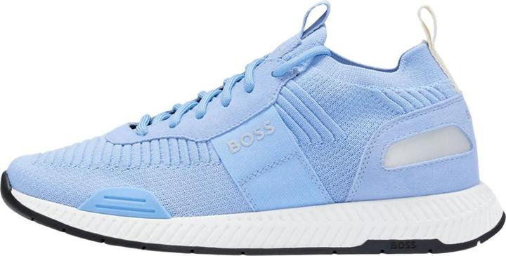 Actual product image BOSS Mens Titanium Suede Panel Running Trainers (39.5)