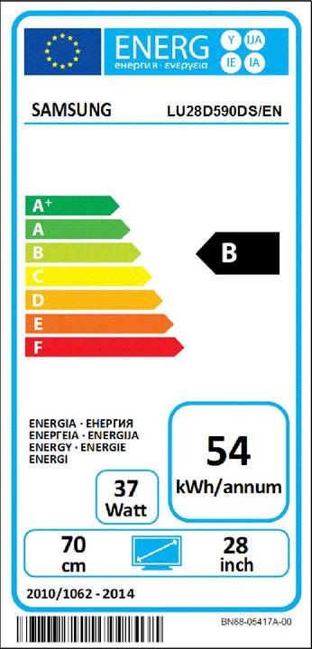 Etichetta energetica Samsung U28d590d (3840 x 2160 pixel, 28")