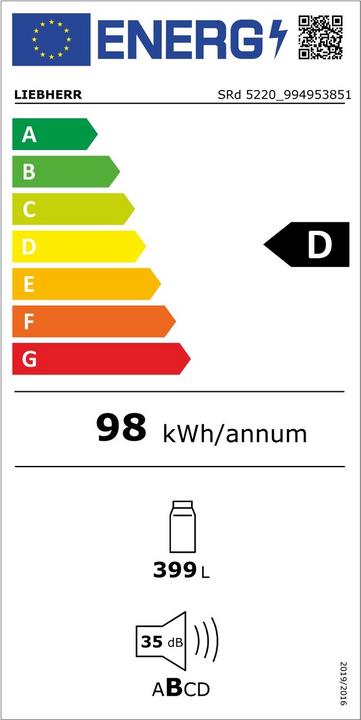 Energie-Label Liebherr SRd 5220 Plus (412 l)