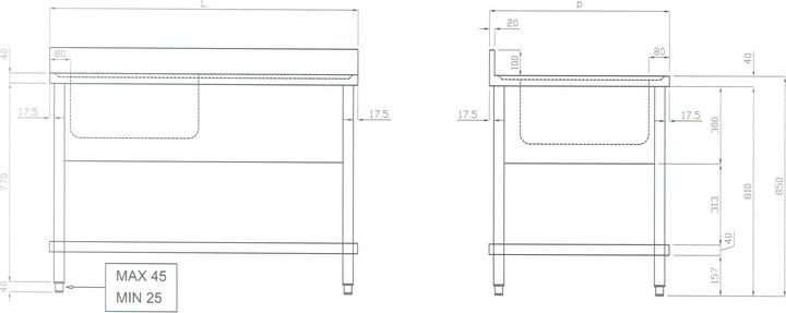 Produktbild Gastro Hero Spülzentrum ECO mit Becken Rechts