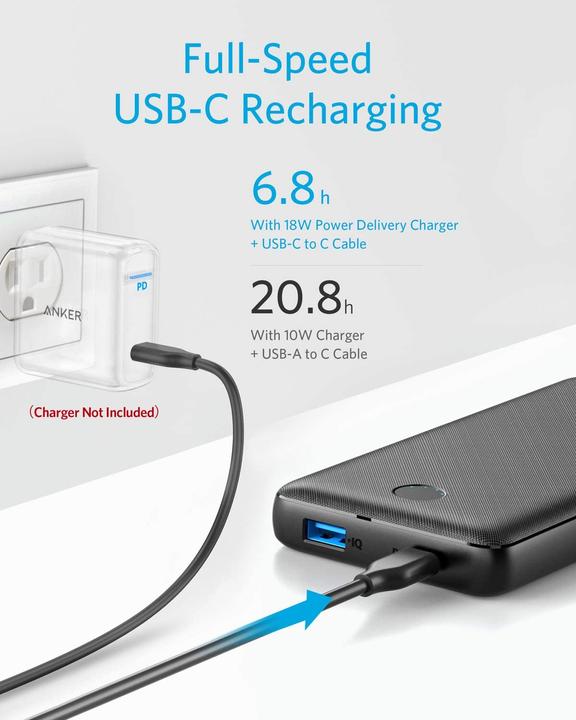 Image du produit Anker 525 (PowerCore 20K) (20000 mAh, 20 W, 74 Wh)