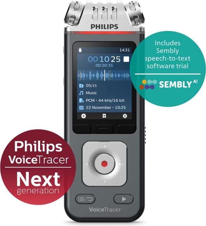 Image du produit Philips DVT6115 Traceur vocal numérique (8 Go)