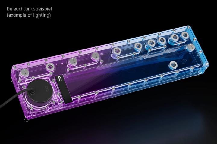 Actual product image Alphacool AGB Core Distro Plate 480 Links mit VPP D5 Apex Pumpe