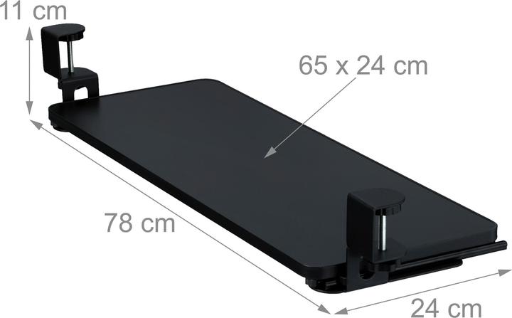 Image du produit Relaxdays Ausziehbare Tastaturablage zum Klemmen