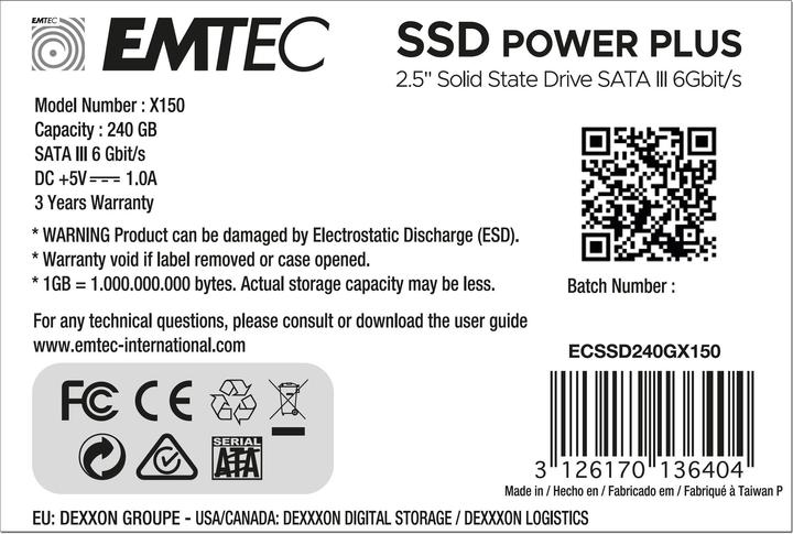 Actual product image Emtec X150 Power Plus (240 GB, 2.5")