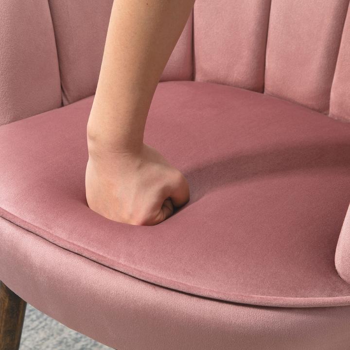 Produktbild Homcom Stuhl Lotusblumen-Design, Elegante Ergänzung für Ihren Wohnbereich, Luxuriöser Samt-Polyester Bezug