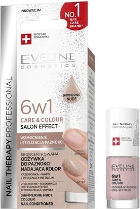 Eveline Nail Therapy 6w1 Care & Colour skoncentrowana odżywka do paznokci Shimmering Nude 5ml (5 ml)