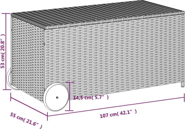 Produktbild VidaXL Gartentruhe mit Rollen 190L