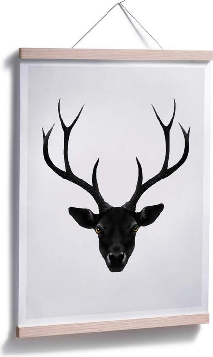 Produktbild Trenddeko The Black Deer - Schwarzer Hirsch (30 x 40 cm)