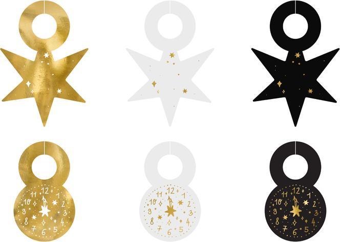 Image du produit Partydeco Drink tags Happy New Year, 7.5-9.5 cm, mix (1 pkt / 6 pc.)