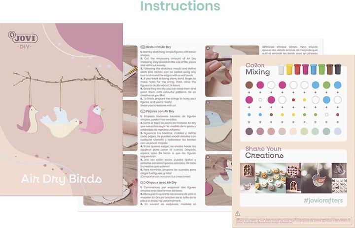 Actual product image Jovi Modelling clay DIY Air Dry birds multicoloured