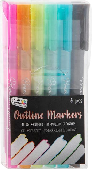 Immagine prodotto Grafix Pennarello per contorni, 6 pezzi. (Multicolore, 6 x)