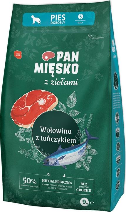 Pan Miesko Pan Mięsko Z Ziołami Wołowina z tuńczykiem (dorosły) chrupki S 9kg (9000 g)