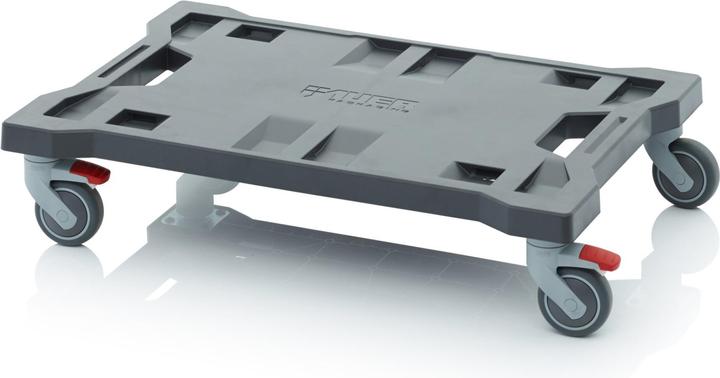 Produktbild Auer Packaging AUER Transportroller Toolbox 600 x 400 mm 250 kg Traglast grau ( TB TR 64 FE ) 4x Lenk-Räder 2x (250 kg)