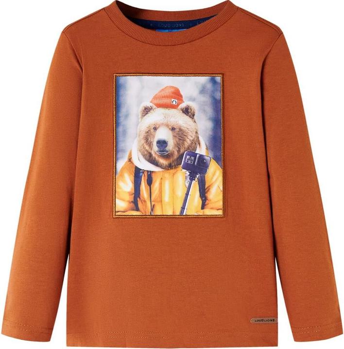 VidaXL Kinder-Langarmshirt Dunkelorange 140,Material: 100 (140)