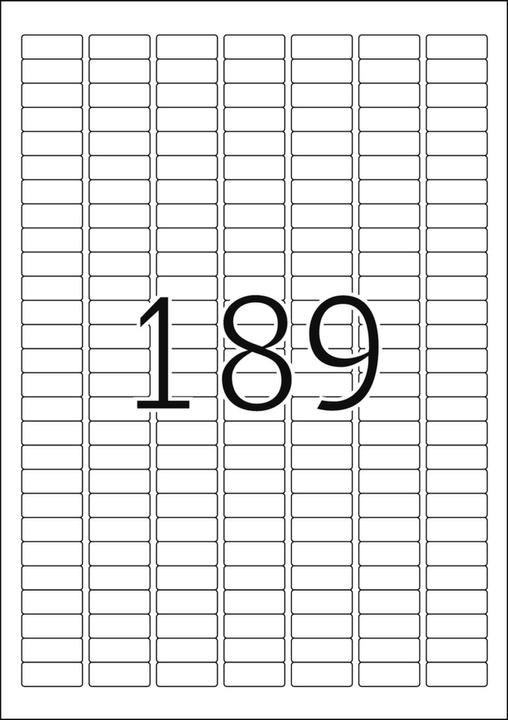 Actual product image TopStick Universal labels, 25.4 x 10 mm, 100 sheets white, self-adhesive, permanent adhesive