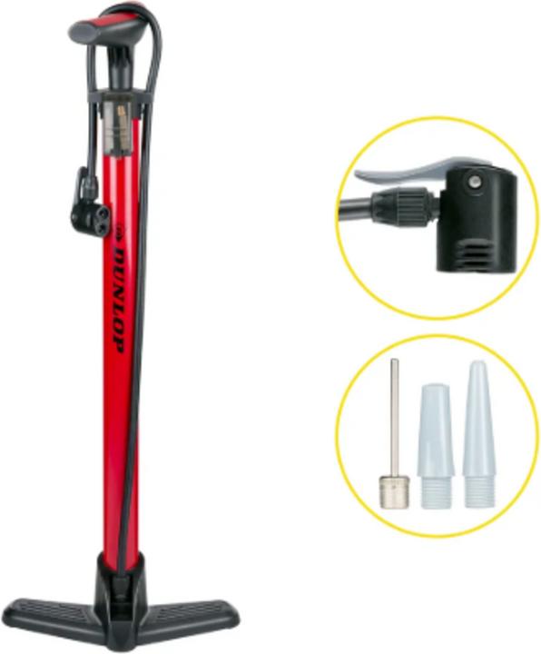Dunlop Bicycle floor pump black/red