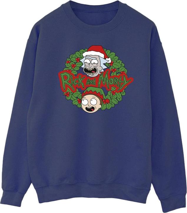 Rick And Morty Christmas Wreath Sweatshirt (L)