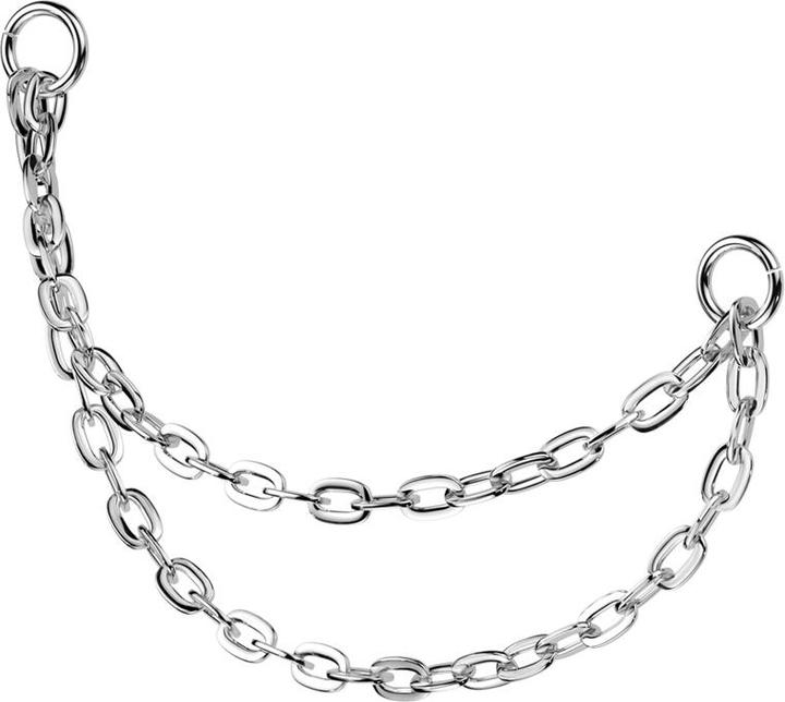 Star Piercing Verbindungskette Basic silber zwei Ketten (Titan G23, ohne Messing)