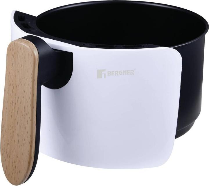Actual product image Bergner Hot air fryer 1000W non-stick coating, with display, cool-touch housing, overheat function
