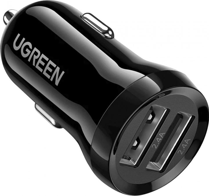 Actual product image Ugreen car charger ED018, 2x USB, 24W (black)