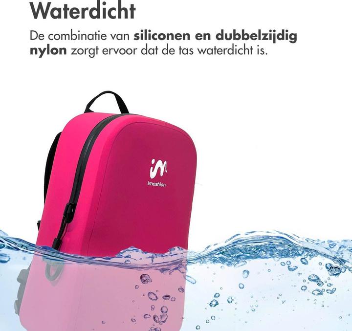 Actual product image iMoshion Air-Tight Waterdichte Rugzak - Medium - 16 L - Waterproof Rugtas - Hot Pink (16 l)