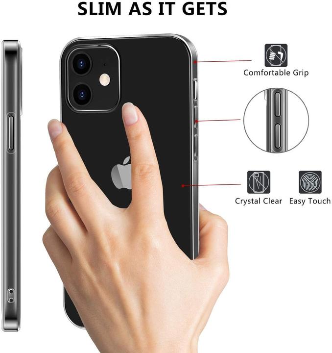 Produktbild König Design Apple iPhone 12 Mini durchsichtige Handyhülle Schutzcase Cover Etui Transparent (Apple iPhone 12 mini)