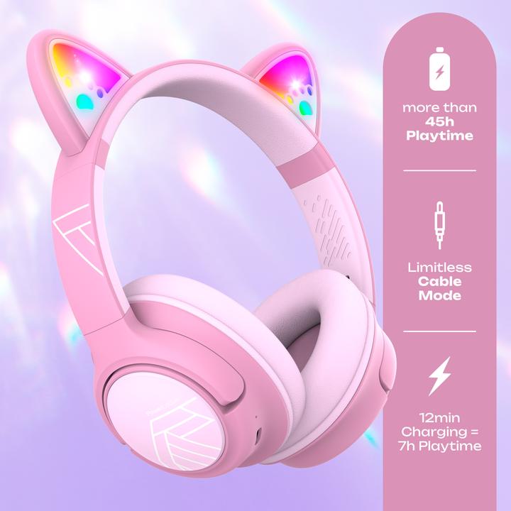 Actual product image PowerLocus Bobo Bluetooth-Kinderkopfhörer pink