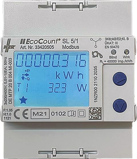 NZR Misuratore elettrico su guida DIN