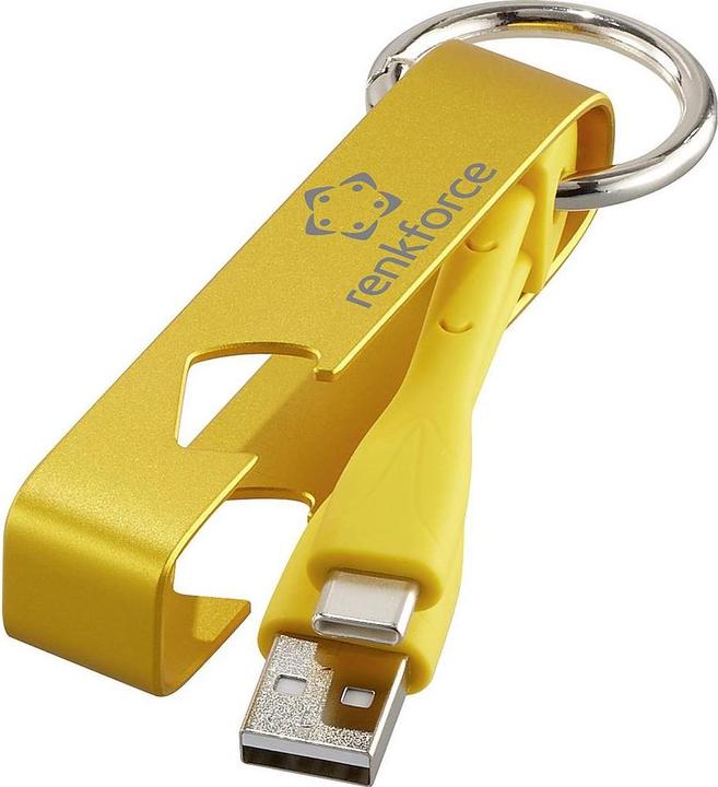 Produktbild Renkforce USB-Kabel USB 2.0 USB-A Stecker, USB-C® Stecker 0.15 m Gelb Schlüssela (0.15 m, USB 2.0, 15 W)