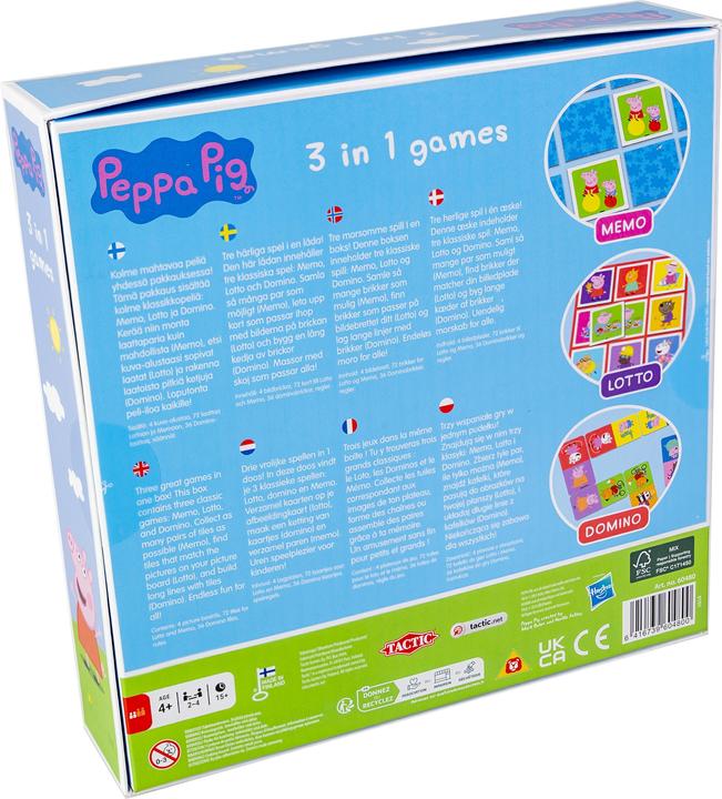 Actual product image Selecta Spielzeug Peppa Pig 3n1 Memo Lotto Domino (German, French, Norwegian, Polish, Finnish, Swedish, English)
