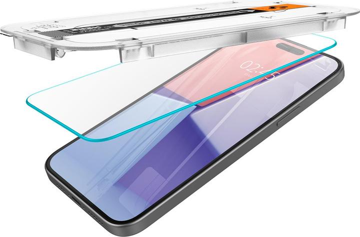 Actual product image Spigen Glass.TR iPhone 15 6.1" "EZ FIT" clear szkło hartowane AGL06907 (1 Piece, Apple iPhone 15)