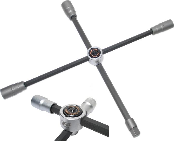 Immagine prodotto BGS Chiave croce x dadi ruote camion pieghevole quadrato 24 x 27 x 32 x 20 mm (3/4")