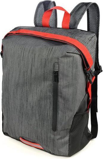 Troika TREKPACK Roll Top Rucksack faltbar, grau/rot (15 l)
