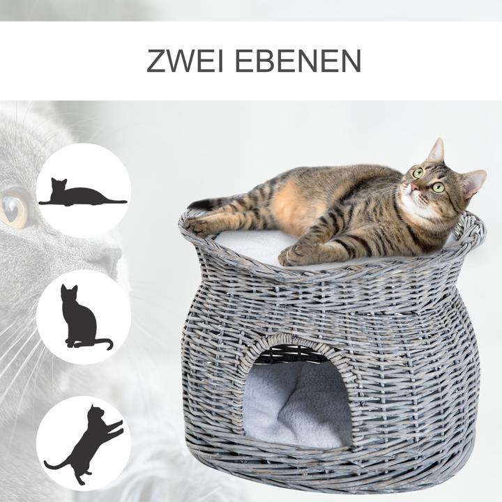 Produktbild PawHut Katzenkorb mit 2 Kissen (Katze)
