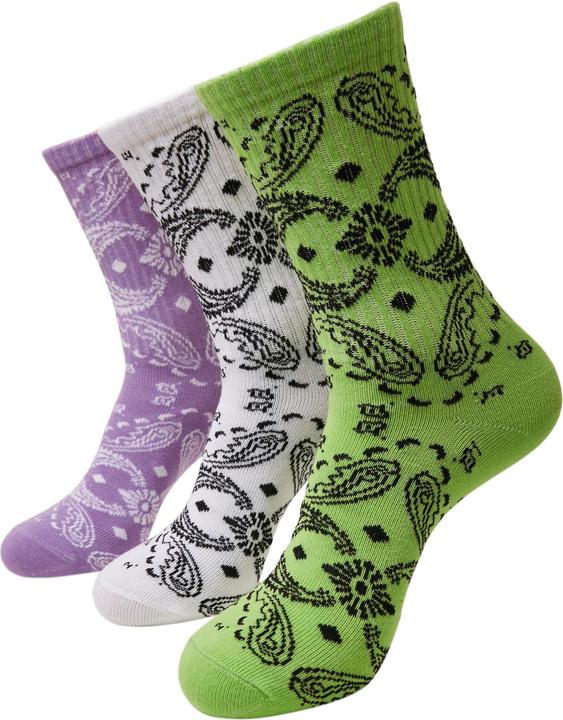 Urban Classics Bandana Pattern Socks 3-Pack (3er Pack, 43 - 46)