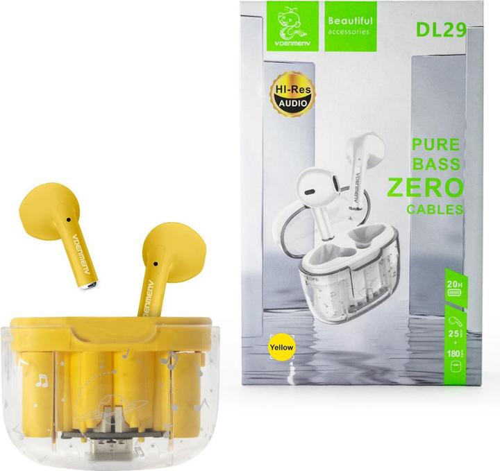 Produktbild Denmen Ohrhörer Gelbe Bluetooth-Kopfhörer Dl29 Tws