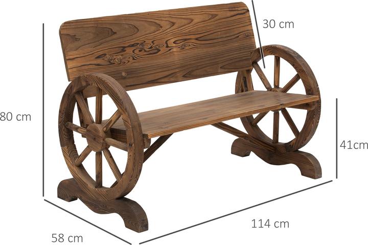 Image du produit Outsunny Banc de jardin en forme de roue de chariot
