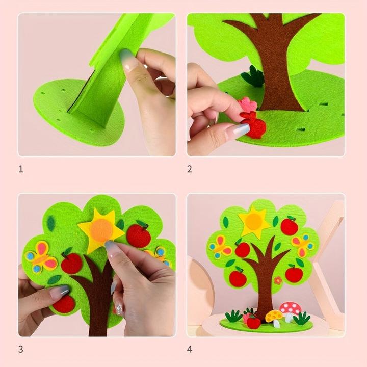 Produktbild Activity Board Pädagogische Handwerk DIY dreidimensionale vier Jahreszeiten Baum nicht gewebten Stoff für Blumen