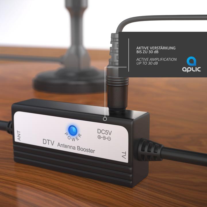 Produktbild Aplic digitale DVB-T2 Antenne aktiv (Flachantenne, 30 dB, DVB-T / -T2)